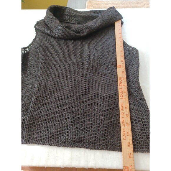 Elie Tahari open weave wide cowlneck top blouse M sheer mesh minimalist Lagenloo - Picture 10 of 10